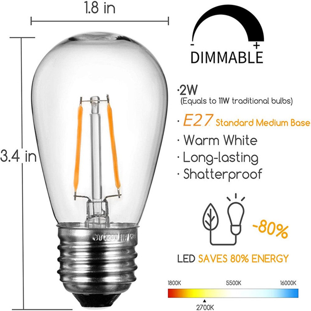 Festoon Garden™ Commercial grade Replacement Bulbs